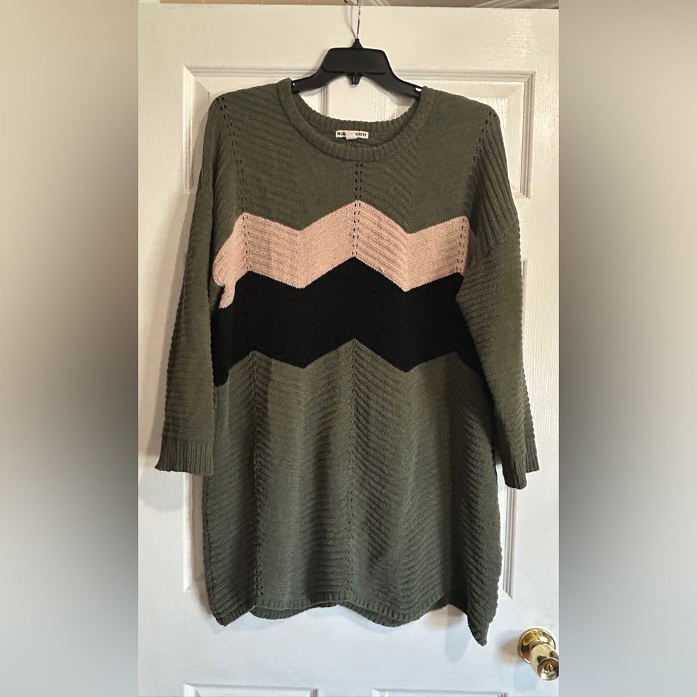 Olive Green Chevron Sweater